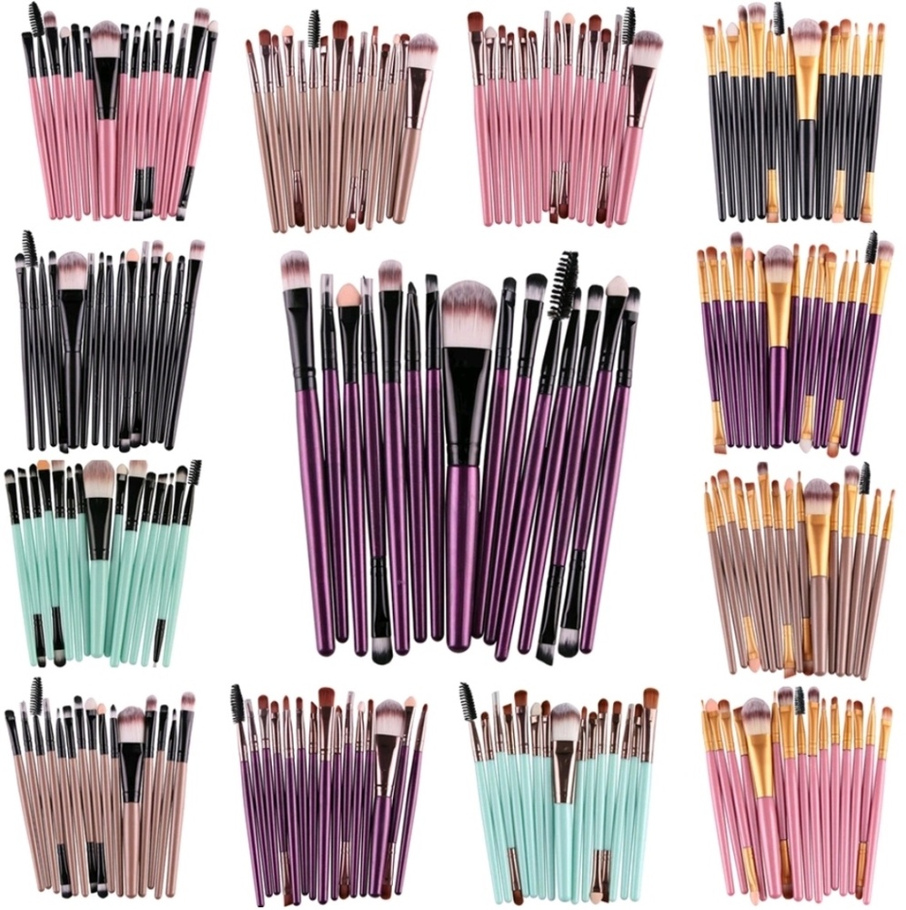 New! 15pcs Makeup Brushes Set with velvet bag.